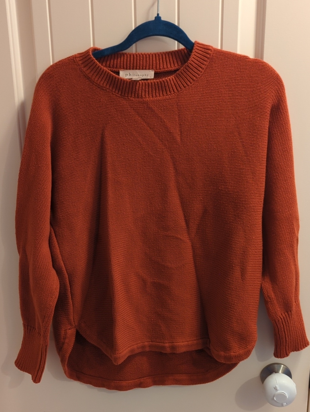 Size Lg. Philosophy Orange Crewneck Women’s Sweater